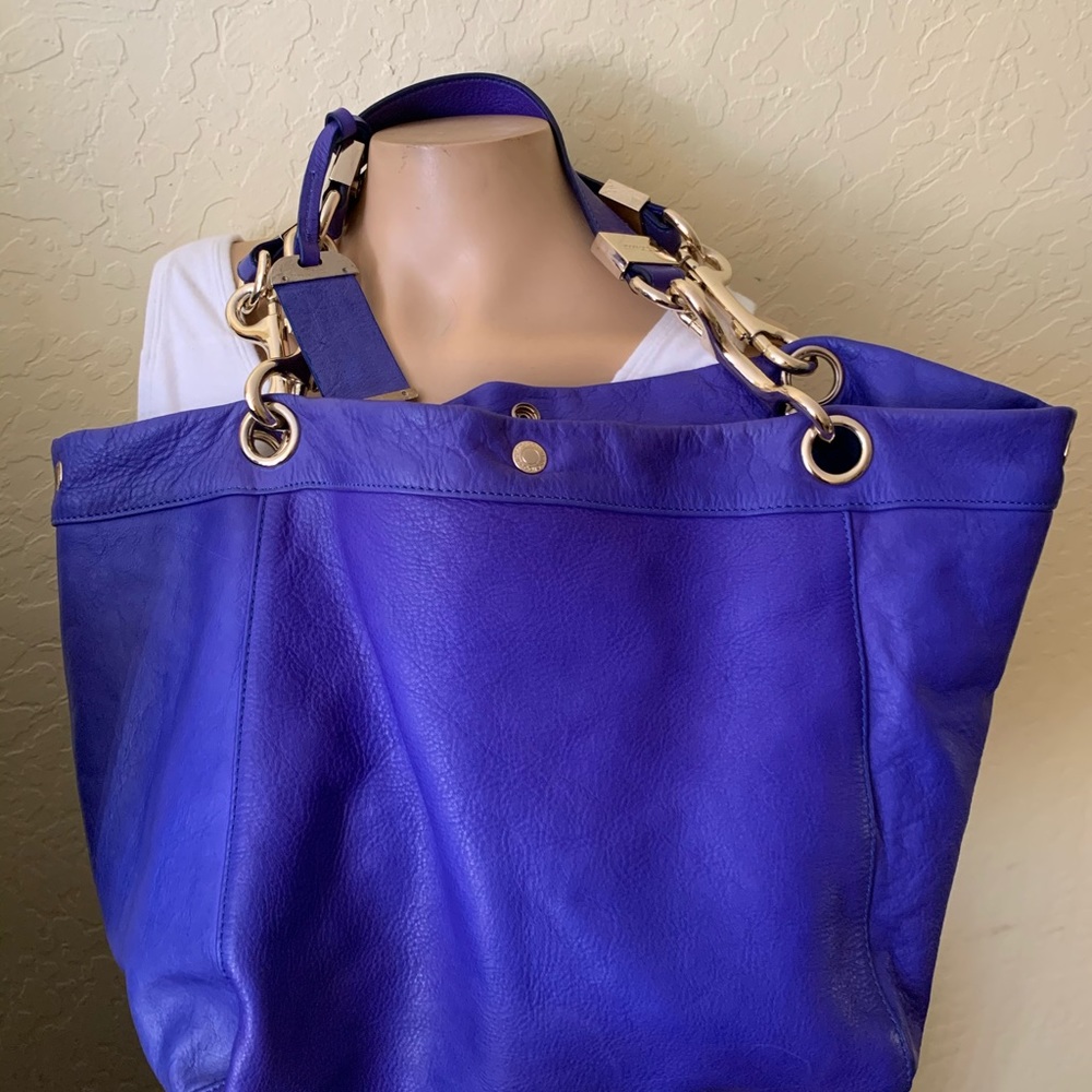 Jimmy Choo Leather Tote Bag with Gold Chain Handles
